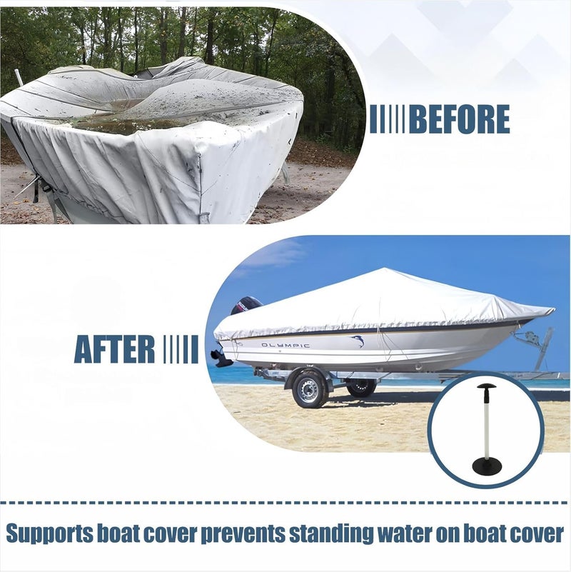 FCOUIID Boat Cover Support Pole System - Telescoping Aluminum Pole Accessories with 3-Stage Adjustable Height of 23"~57" for Pontoon bass Fishing Barge Bimini Tops, Set of 1 - Image 5